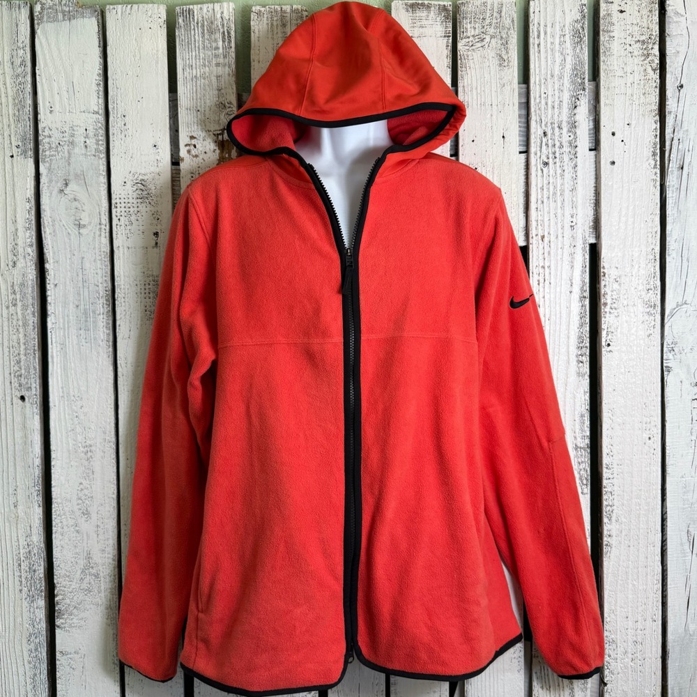 Nike Therma Fit Coral Fleece Full Zip Hoodie Jacket Mens L Warm Athletic Jogging